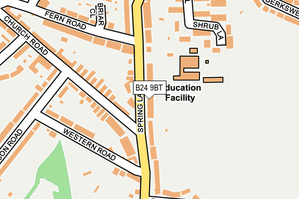 B24 9BT map - OS OpenMap – Local (Ordnance Survey)