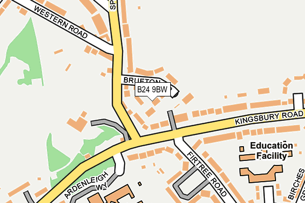 B24 9BW map - OS OpenMap – Local (Ordnance Survey)