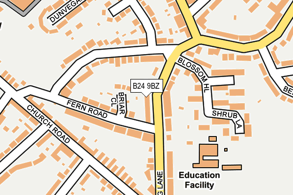 B24 9BZ map - OS OpenMap – Local (Ordnance Survey)