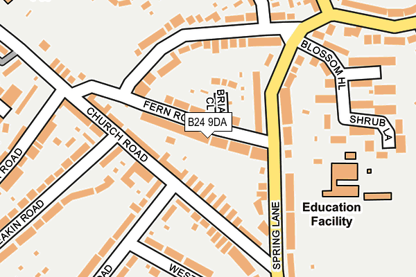 B24 9DA map - OS OpenMap – Local (Ordnance Survey)