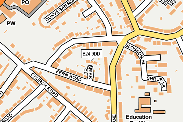 B24 9DD map - OS OpenMap – Local (Ordnance Survey)