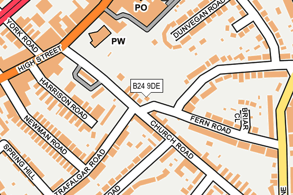 B24 9DE map - OS OpenMap – Local (Ordnance Survey)