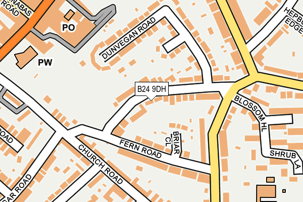 B24 9DH map - OS OpenMap – Local (Ordnance Survey)