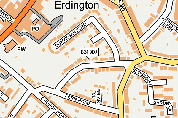 B24 9DJ map - OS OpenMap – Local (Ordnance Survey)