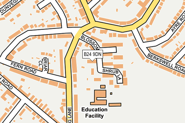B24 9DN map - OS OpenMap – Local (Ordnance Survey)