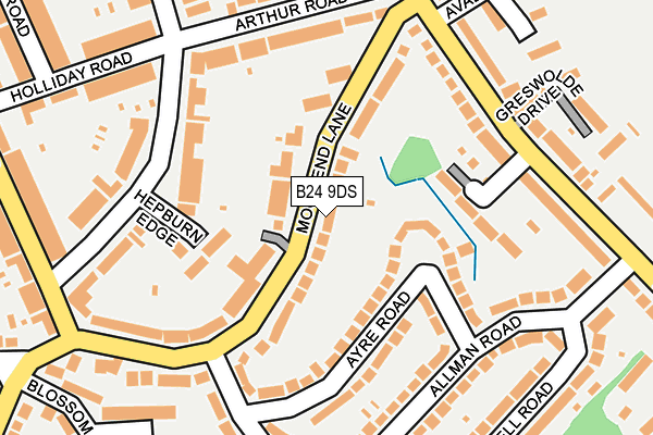 B24 9DS map - OS OpenMap – Local (Ordnance Survey)