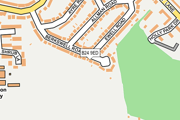 B24 9ED map - OS OpenMap – Local (Ordnance Survey)