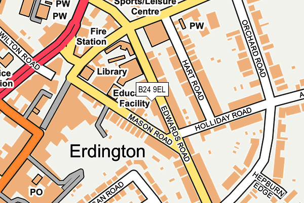 B24 9EL map - OS OpenMap – Local (Ordnance Survey)