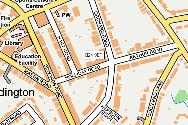 B24 9ET map - OS OpenMap – Local (Ordnance Survey)