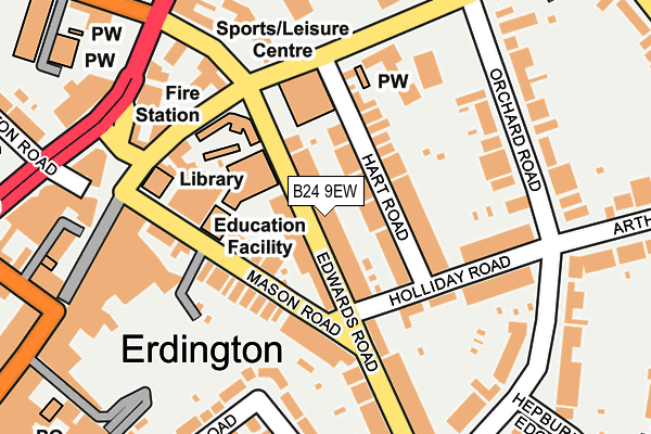 B24 9EW map - OS OpenMap – Local (Ordnance Survey)