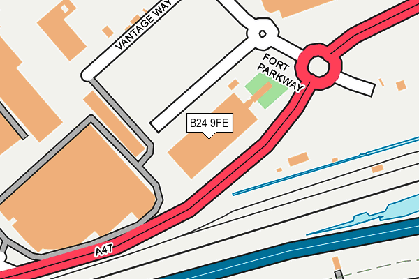 B24 9FE map - OS OpenMap – Local (Ordnance Survey)