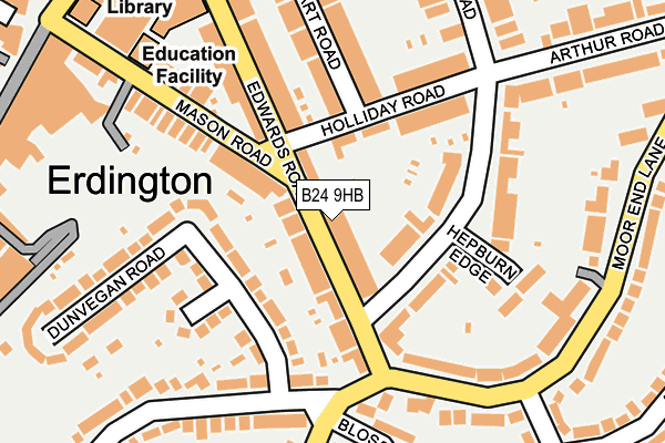 B24 9HB map - OS OpenMap – Local (Ordnance Survey)