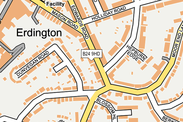 B24 9HD map - OS OpenMap – Local (Ordnance Survey)