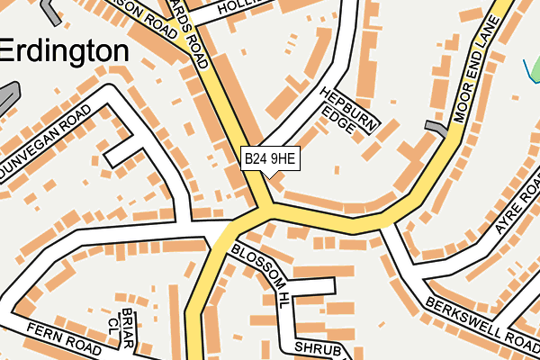 B24 9HE map - OS OpenMap – Local (Ordnance Survey)