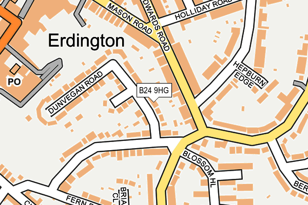 B24 9HG map - OS OpenMap – Local (Ordnance Survey)