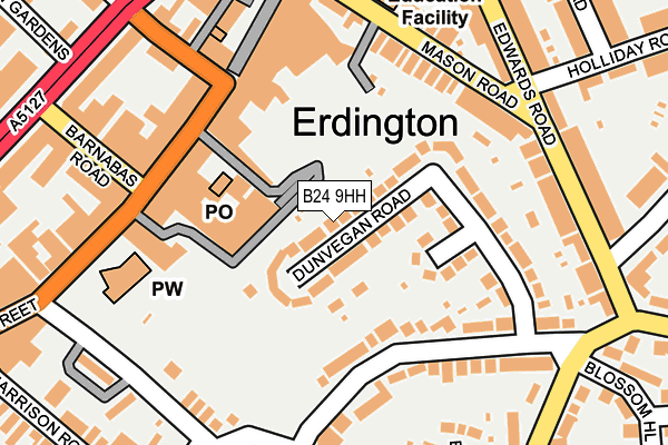 B24 9HH map - OS OpenMap – Local (Ordnance Survey)