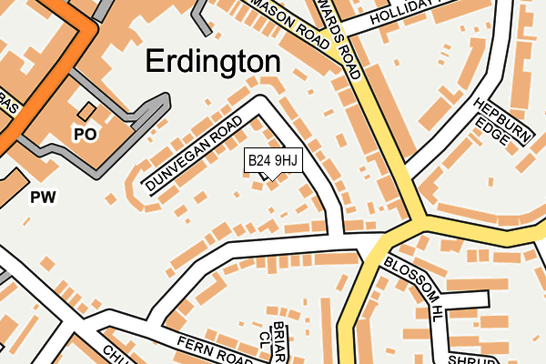 B24 9HJ map - OS OpenMap – Local (Ordnance Survey)