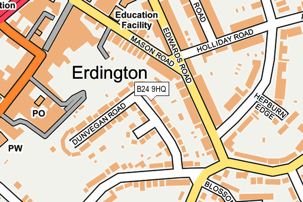 B24 9HQ map - OS OpenMap – Local (Ordnance Survey)