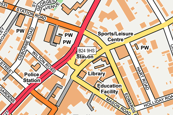 B24 9HS map - OS OpenMap – Local (Ordnance Survey)