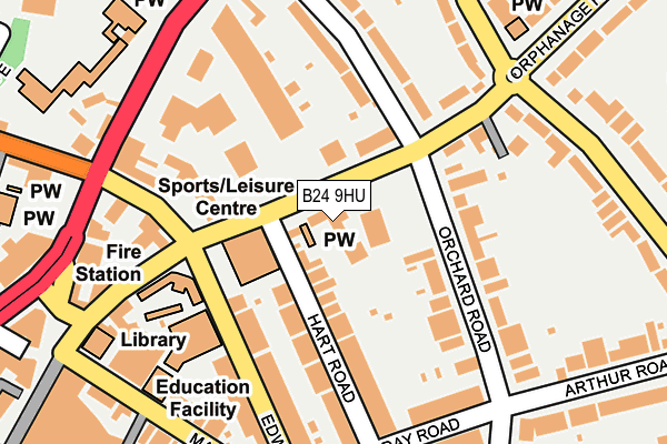 B24 9HU map - OS OpenMap – Local (Ordnance Survey)