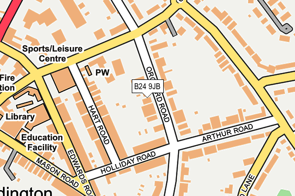 B24 9JB map - OS OpenMap – Local (Ordnance Survey)