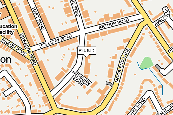 B24 9JD map - OS OpenMap – Local (Ordnance Survey)