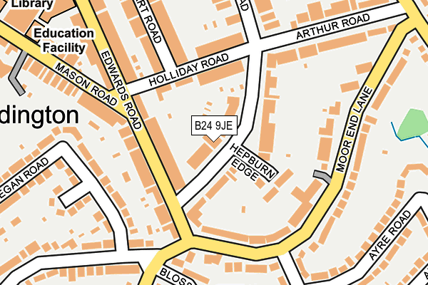 B24 9JE map - OS OpenMap – Local (Ordnance Survey)