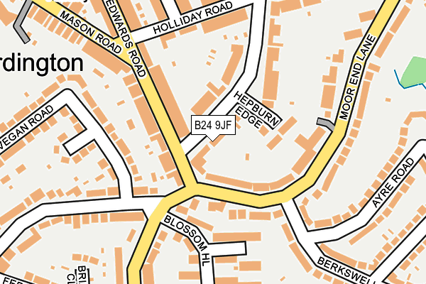 B24 9JF map - OS OpenMap – Local (Ordnance Survey)