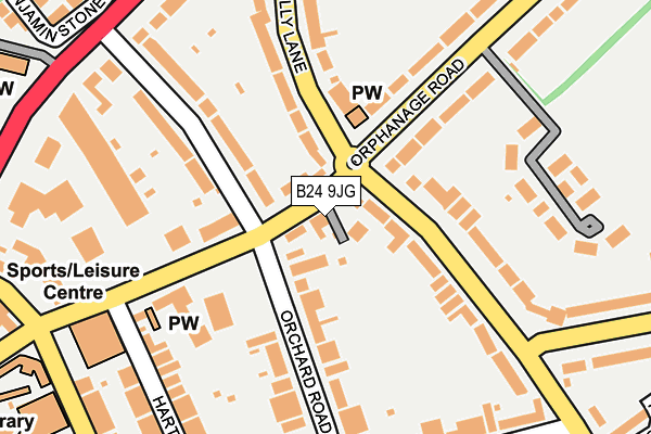 B24 9JG map - OS OpenMap – Local (Ordnance Survey)