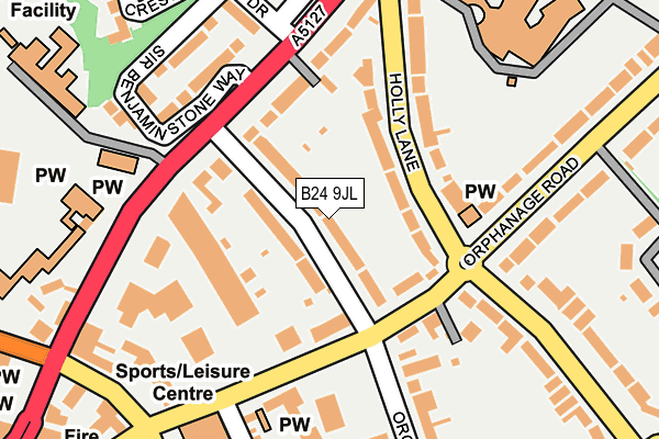 B24 9JL map - OS OpenMap – Local (Ordnance Survey)