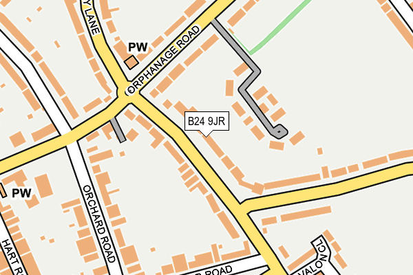 B24 9JR map - OS OpenMap – Local (Ordnance Survey)