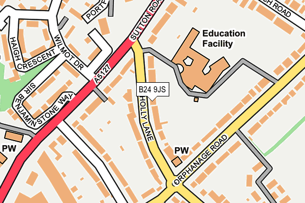 B24 9JS map - OS OpenMap – Local (Ordnance Survey)