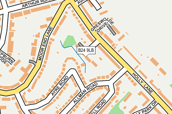 B24 9LB map - OS OpenMap – Local (Ordnance Survey)