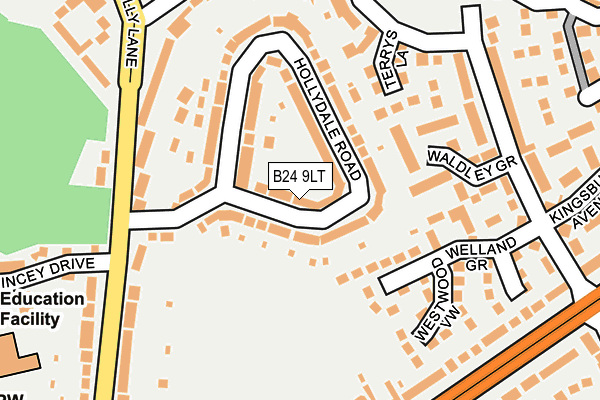 B24 9LT map - OS OpenMap – Local (Ordnance Survey)