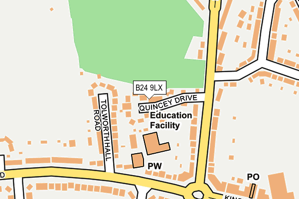 B24 9LX map - OS OpenMap – Local (Ordnance Survey)
