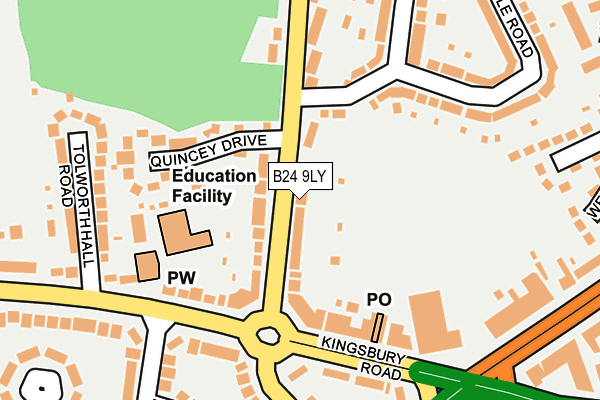 B24 9LY map - OS OpenMap – Local (Ordnance Survey)