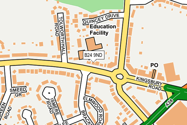 B24 9ND map - OS OpenMap – Local (Ordnance Survey)