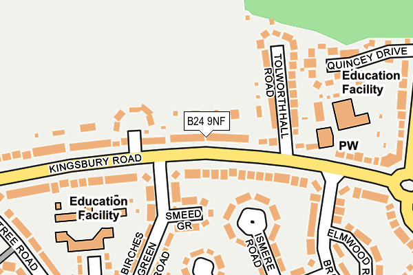 B24 9NF map - OS OpenMap – Local (Ordnance Survey)