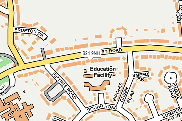 B24 9NH map - OS OpenMap – Local (Ordnance Survey)