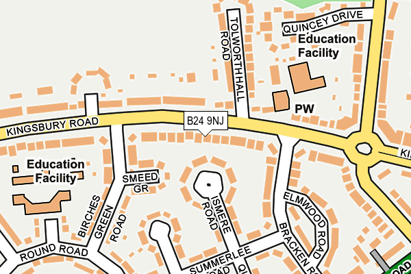 B24 9NJ map - OS OpenMap – Local (Ordnance Survey)