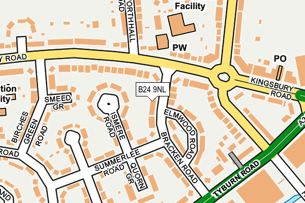 B24 9NL map - OS OpenMap – Local (Ordnance Survey)