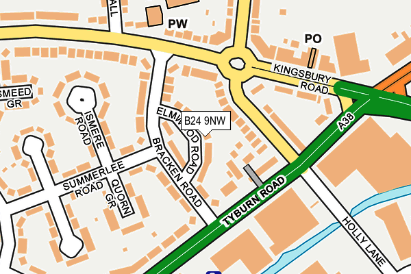 B24 9NW map - OS OpenMap – Local (Ordnance Survey)