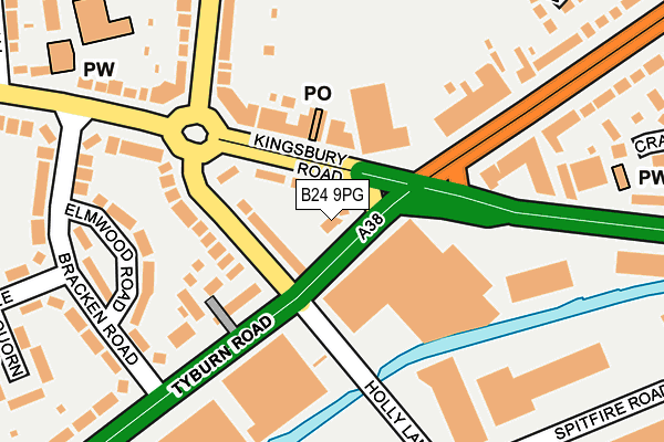 B24 9PG map - OS OpenMap – Local (Ordnance Survey)