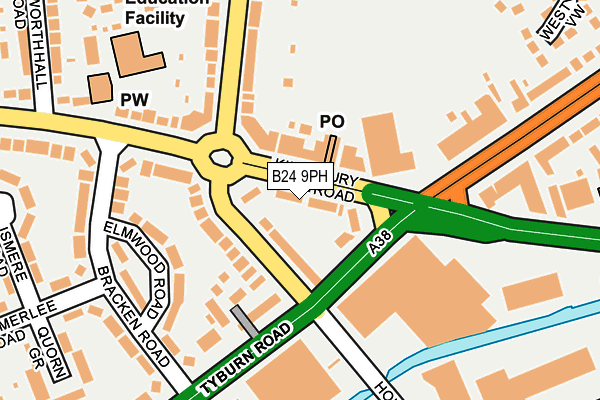 B24 9PH map - OS OpenMap – Local (Ordnance Survey)