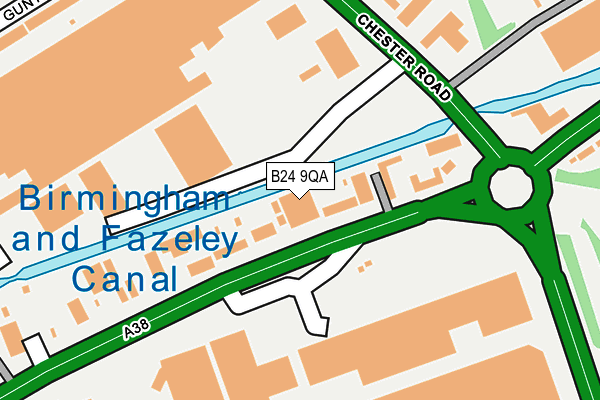 B24 9QA map - OS OpenMap – Local (Ordnance Survey)