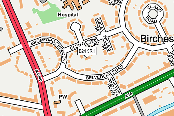 B24 9RH map - OS OpenMap – Local (Ordnance Survey)