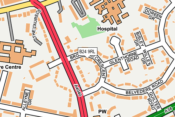 B24 9RL map - OS OpenMap – Local (Ordnance Survey)