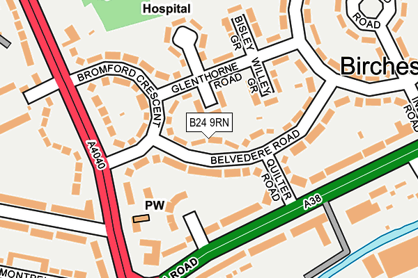 B24 9RN map - OS OpenMap – Local (Ordnance Survey)