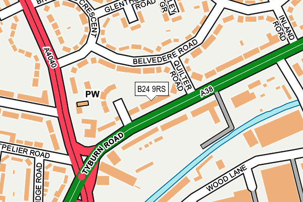 B24 9RS map - OS OpenMap – Local (Ordnance Survey)