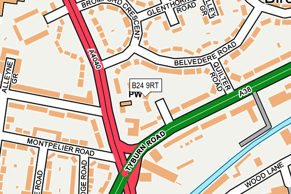 B24 9RT map - OS OpenMap – Local (Ordnance Survey)